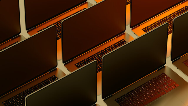 Detail of laptop showing minimalist technology design with keyboard