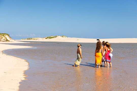 family exploring  Bazaruto island off coast of Vilankulos, Mozambique, Africa