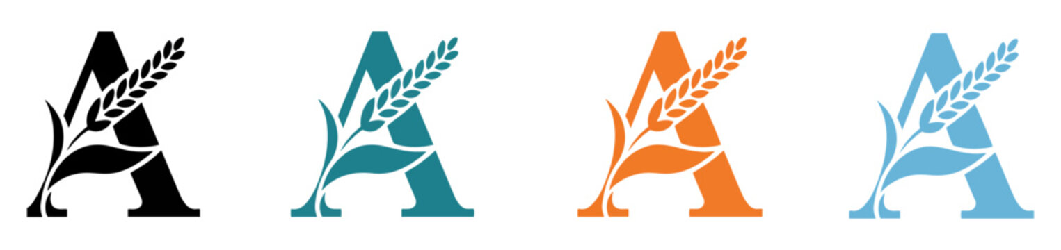 letter a wheat logo for brand identity