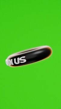 animated text on a doughnut shape saying join us, on green screen background. Recruitment, employment