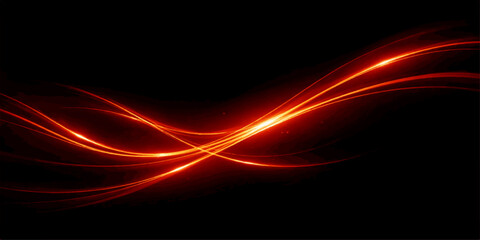 Dynamic abstract red fire wave design with glowing neon lines and fractal energy patterns on a black backdrop creating a motion effect wallpaper illustration © Nipa