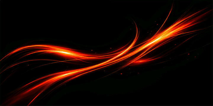 Dynamic abstract fire background featuring glowing red flames and smoke swirls with fractal wave lines in a motion design illustration on a black backdrop