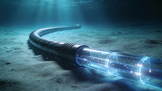 Marine communication wire demonstrates realtime pulsating light transmission