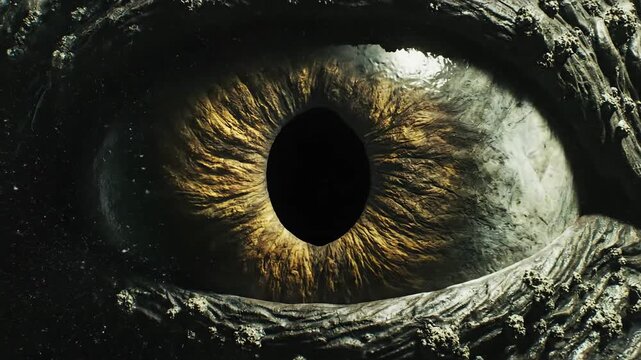 Close Up of Dragon Eye Displaying Intense Detail