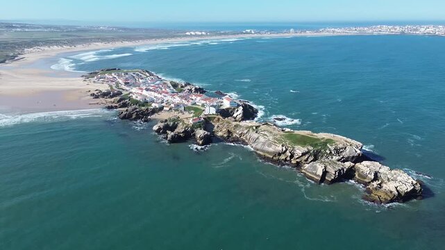 baleal portugal drone shot