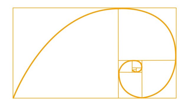 line animation of golden ratio Fibonacci sequence golden number.Golden ratio transparent video .4k motion video animation.