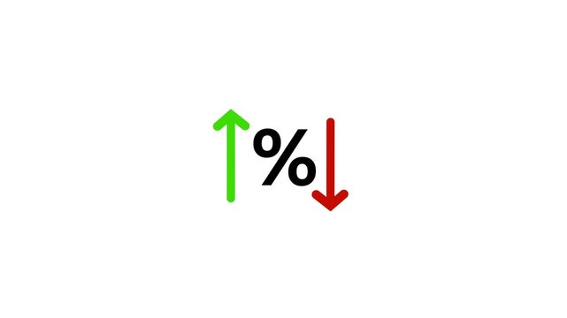 Quality and cost control concept on transparent background. Successful organization strategy and management quality control. Percentage icon.4k motion video animation.