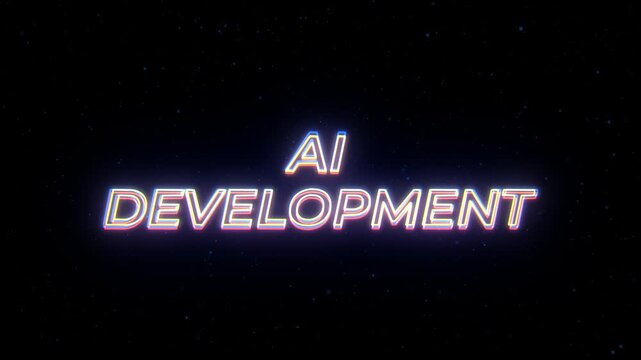 AI Development Neon Sign Text with Classic Retro Theme