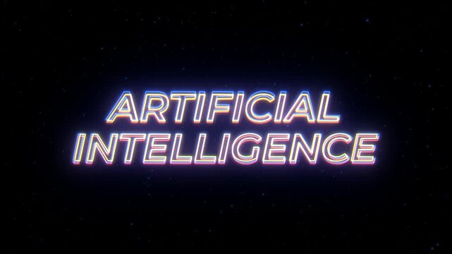 Artificial Intelligence Neon Sign Text with Classic Retro Theme