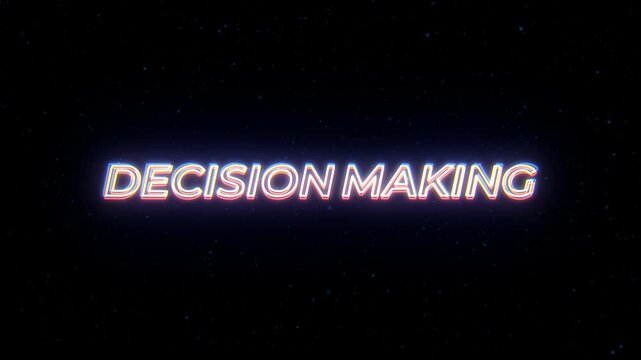 Decision Making Neon Sign Text with Classic Retro Theme
