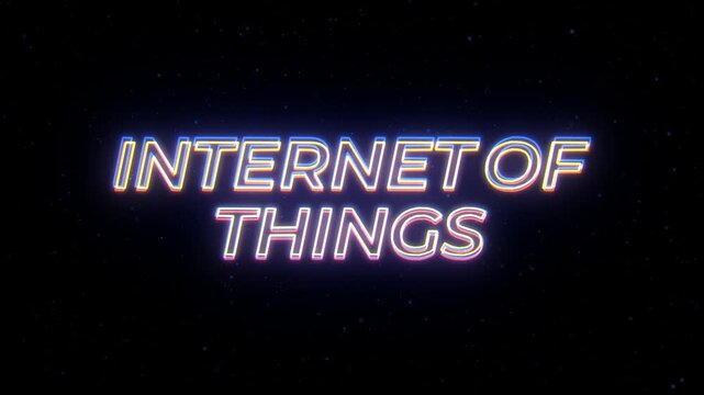 Internet of Things Neon Sign Text with Classic Retro Theme