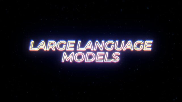 Large Language Models Neon Sign Text with Classic Retro Theme