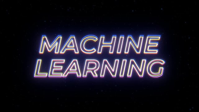 Machine Learning Neon Sign Text with Classic Retro Theme