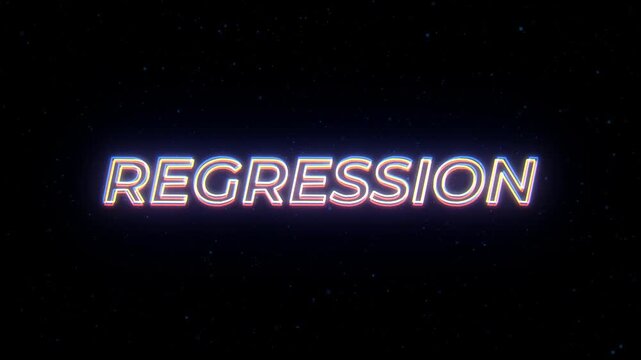 Regression Neon Sign Text with Classic Retro Theme