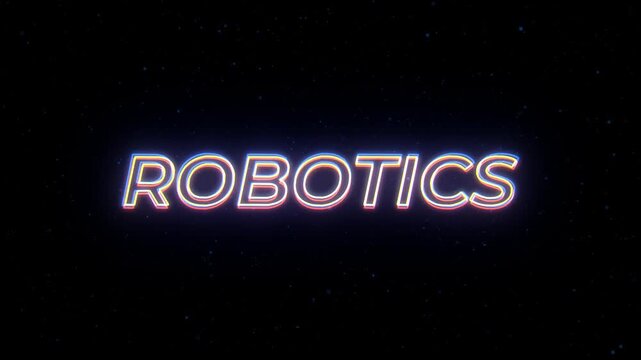 Robotics Neon Sign Text with Classic Retro Theme