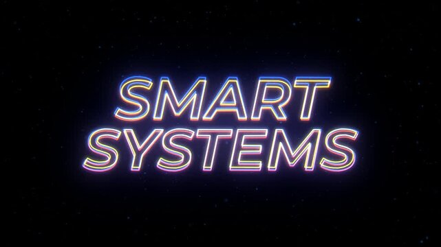 Smart Systems Neon Sign Text with Classic Retro Theme
