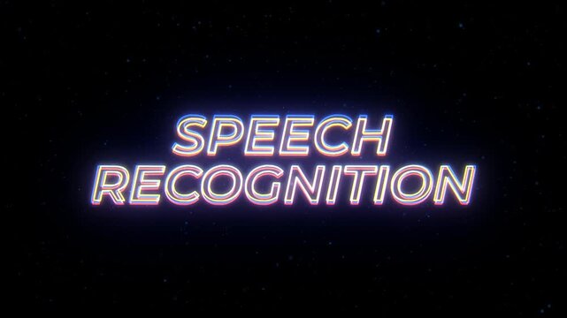 Speech Recognition Neon Sign Text with Classic Retro Theme