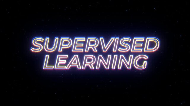 Supervised Learning Neon Sign Text with Classic Retro Theme.