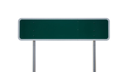Blank green rectangular road sign with rounded corners, isolated on transparent background © Sofix