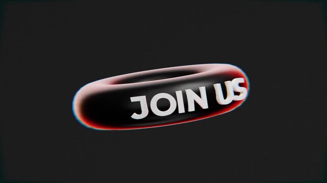 animated text on a doughnut shape saying join us, recruitment, employment