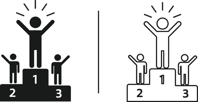 Podium for winners with first second and third place athletes.