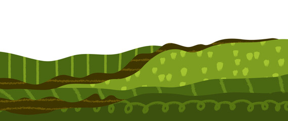 Fototapeta premium Collage green farm with agriculture tea abstract and background field pattern.