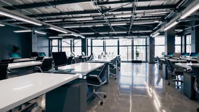 Modern open plan office for corporate marketing and recruitment