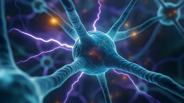 Neurons Firing Electricity Brain Activity.