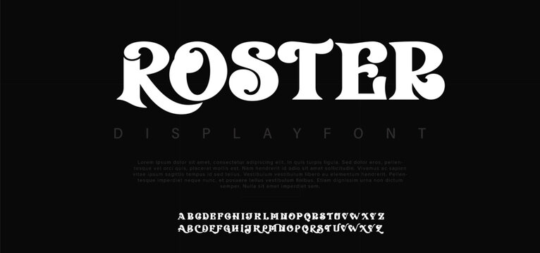 Roster Display Font Alphabet Letters and Characters