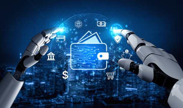 Modern mobile banking concept featuring secure digital wallet interface, contactless NFC payment, and money transfer. Represents safe user financial buy transactions in a cashless society. Corpus