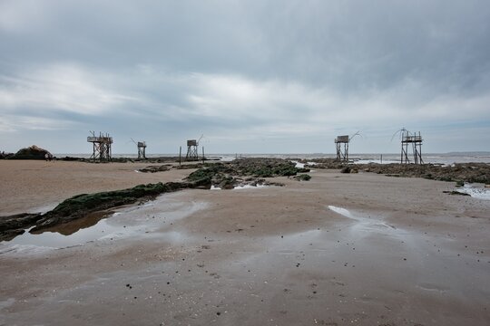 P&ecirc;cheries traditionnelles sur la c&ocirc;te &agrave; Saint-Brevin-les-Pins