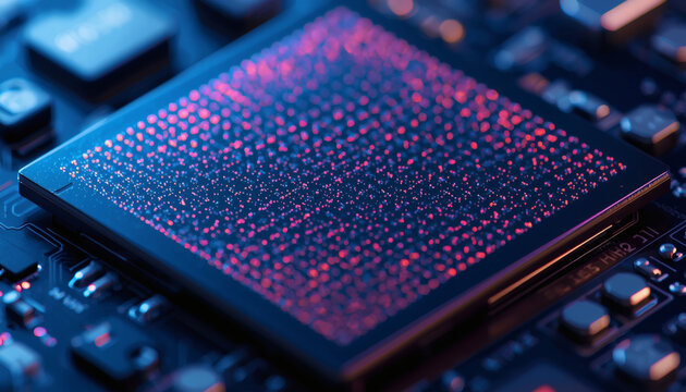 Digital camera CMOS sensor grid macro. Optical engineering technology.