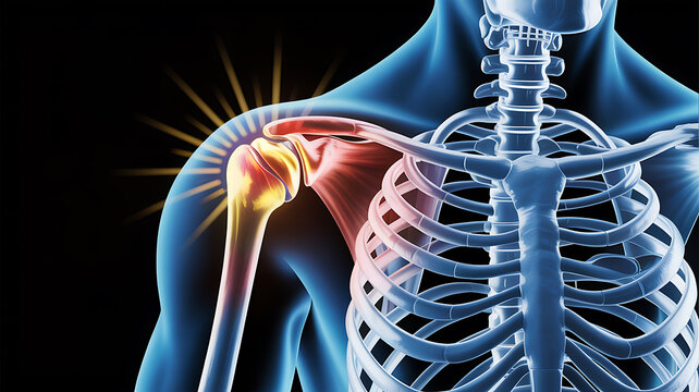Medical Illustration of Human Shoulder Inflammation or Injury