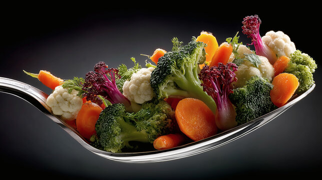 Verduras en una cuchara