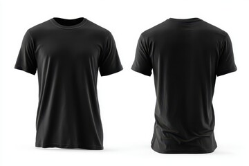 Naklejka premium Flat lay black tee mockup showcasing dual views for printing and design