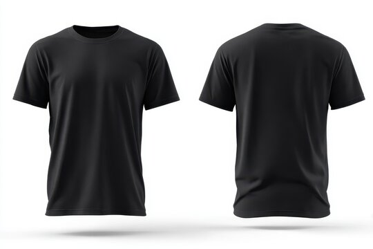 Photorealistic black t-shirt garment mockup for apparel design and print