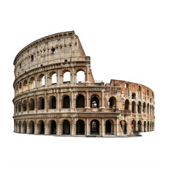 Obraz premium Iconic view of the colosseum in ancient rome with detailed stonework and arches