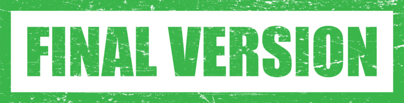 Vector art of green final version stamp on with distressed texture