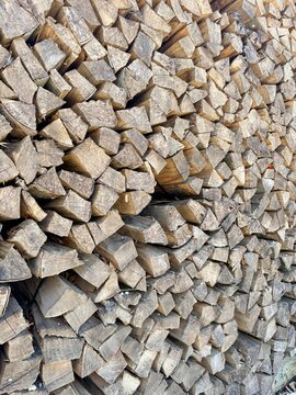 Holzstapel im Wald - Brennholz