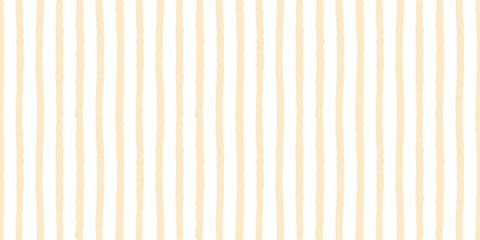 Obraz premium Seamless baby watercolor stripe pattern with soft beige vertical stripes on light background. Watercolor stripe baby pattern in gentle pastel tones. Drag to swatches