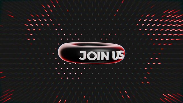 animated text on a doughnut shape saying join us, recruitment, employment