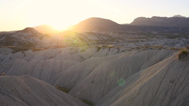 Dramatic Sunset Over Abanilla Desert Mountains &ndash; Arid Terrain
