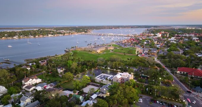 Fort Castillo de San Marcos, National Monument in St. Augustine, Florida. Old Spanish fortification landmark.
