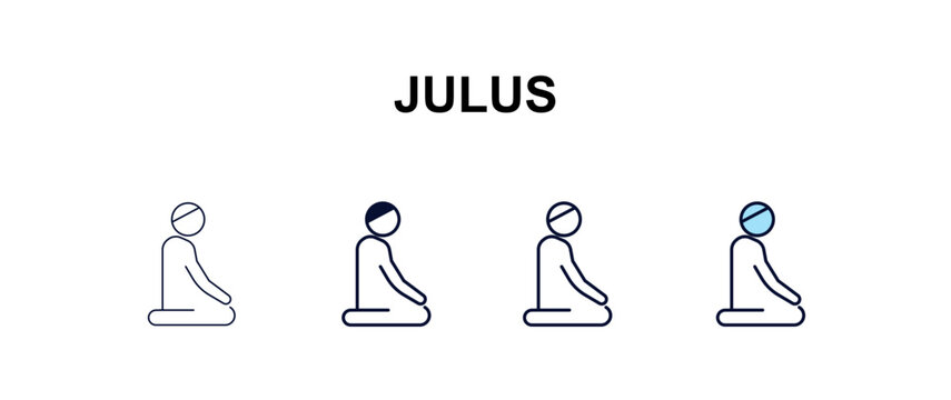 julus multi-style outline icon set - people concept. Thin line, regular, filled, colored julus icon