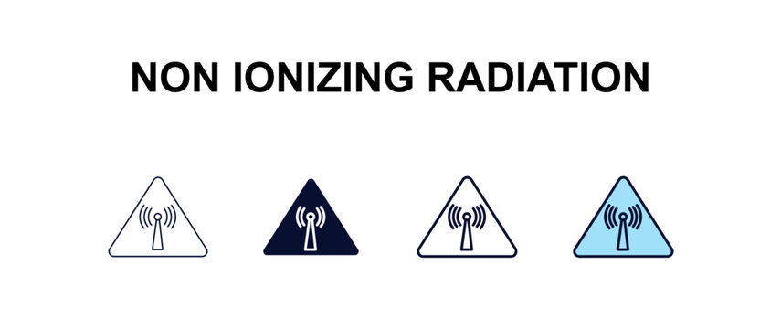 non ionizing radiation multi-style outline icon set - health and medical concept. Thin line, regular, filled, colored non ionizing radiation icon
