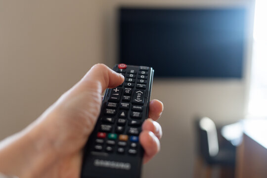 remote control turning on tv set