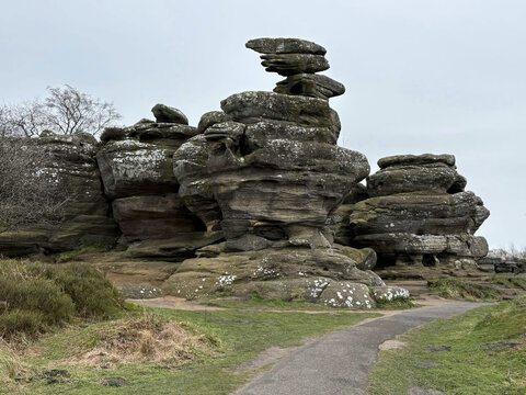 Scenic Landscape View of Brimham Rocks, Yorkshire&rsquo;s Famous Natural Stone Formations