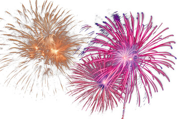 Obraz premium Bronze magenta firework mix burst spark light festive celebration party event holiday show glow effect