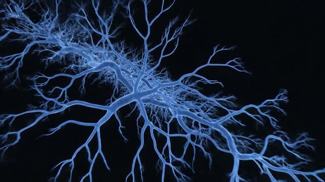 Abstract Biological Neural Network or Vein System Animation