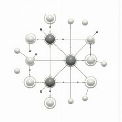 Fototapeta premium Abstract molecular structure in minimalist design with spheres and lines 